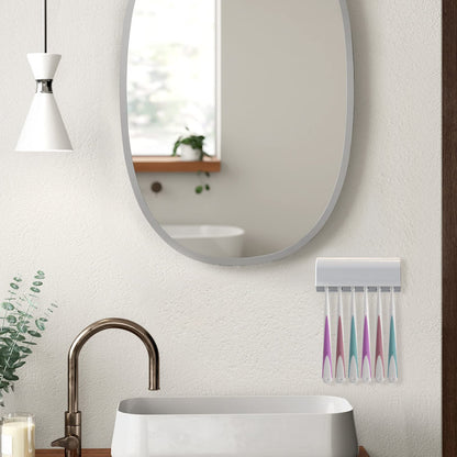Linkidea 6 Slots Toothbrush Holder Wall Mounted, 2 Pack RV Organizer Hanger with Cover