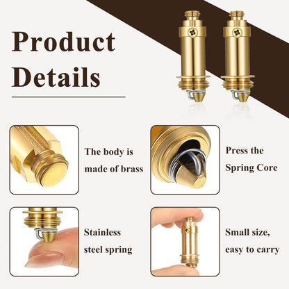 2 Pack Click Clack Plug Bolt, Brass Plug Bolt, Basin Waste Pop Up Plug Assembly, M8 M16x1.5 Threads