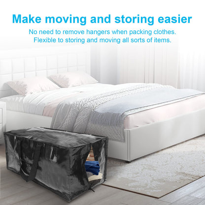 Moving Bags 4 Pack 90L Heavy Duty Extra Large Clothes Packing Boxes Black