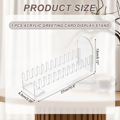 PATIKIL 1Pack 12-Tier Clear Greeting Card Display Stand, Acrylic Sticker Display Stand Portable Postcard Rack Holder Organizer for Envelopes Photo
