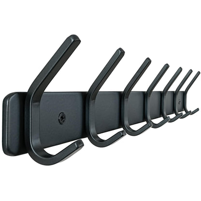 HONSKY Coat Rack Wall Mounted, Towel Rack,Metal Wall Coat Hanger with 7 Double Hooks (14 Hooks), for Hanging Coat, Hat, Bag, Umbrella