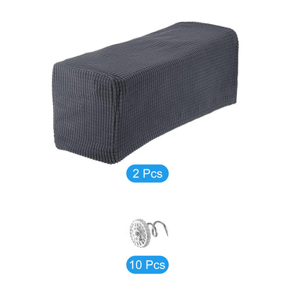 sourcing map 2pcs Stretch Armrest Covers for Chairs/Sofas, Couch Arm Covers with Twist Pin, Furniture Protector Slipcovers Dark Grey