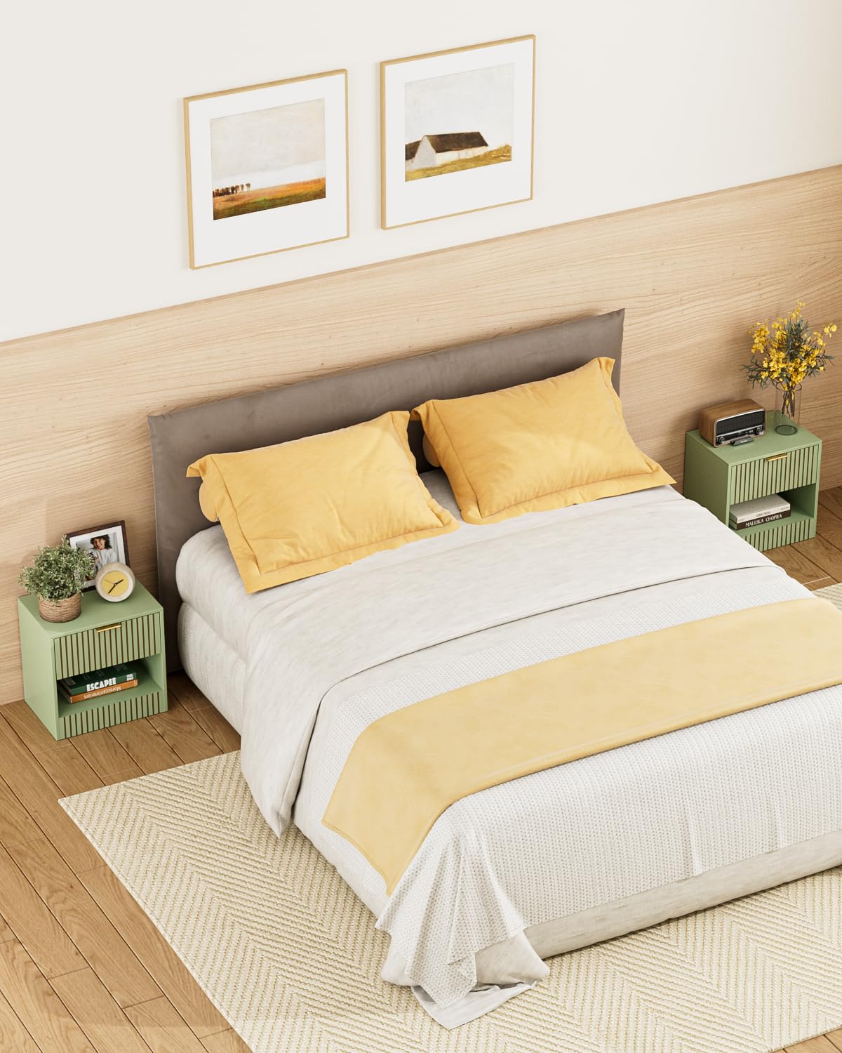 Apetaccat Small Bedside Table,41x28x39cm, Farmhouse Wooden Bedside Cabinet with Drawer,Kids Bedside Table Nightstand for Bedroom,Living