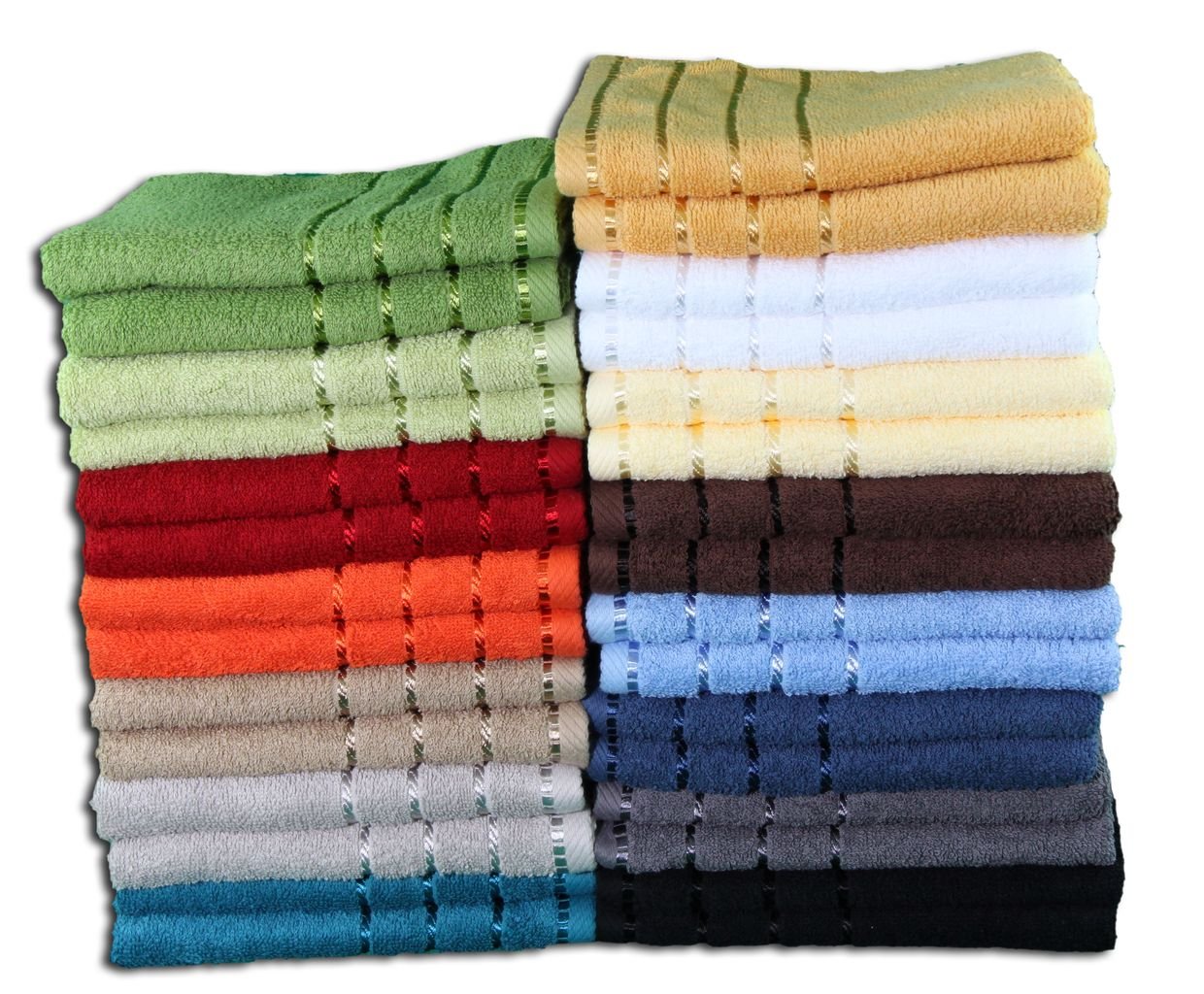 Gözze - Set of 4 Hand Towels, Berlin, 100% Cotton, 50 x 100 cm - Chocolate