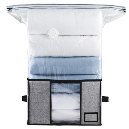TAILI Vacuum Storage Bag with Box,40x42x25 cm 2 in 1 Space Saver for Duvets