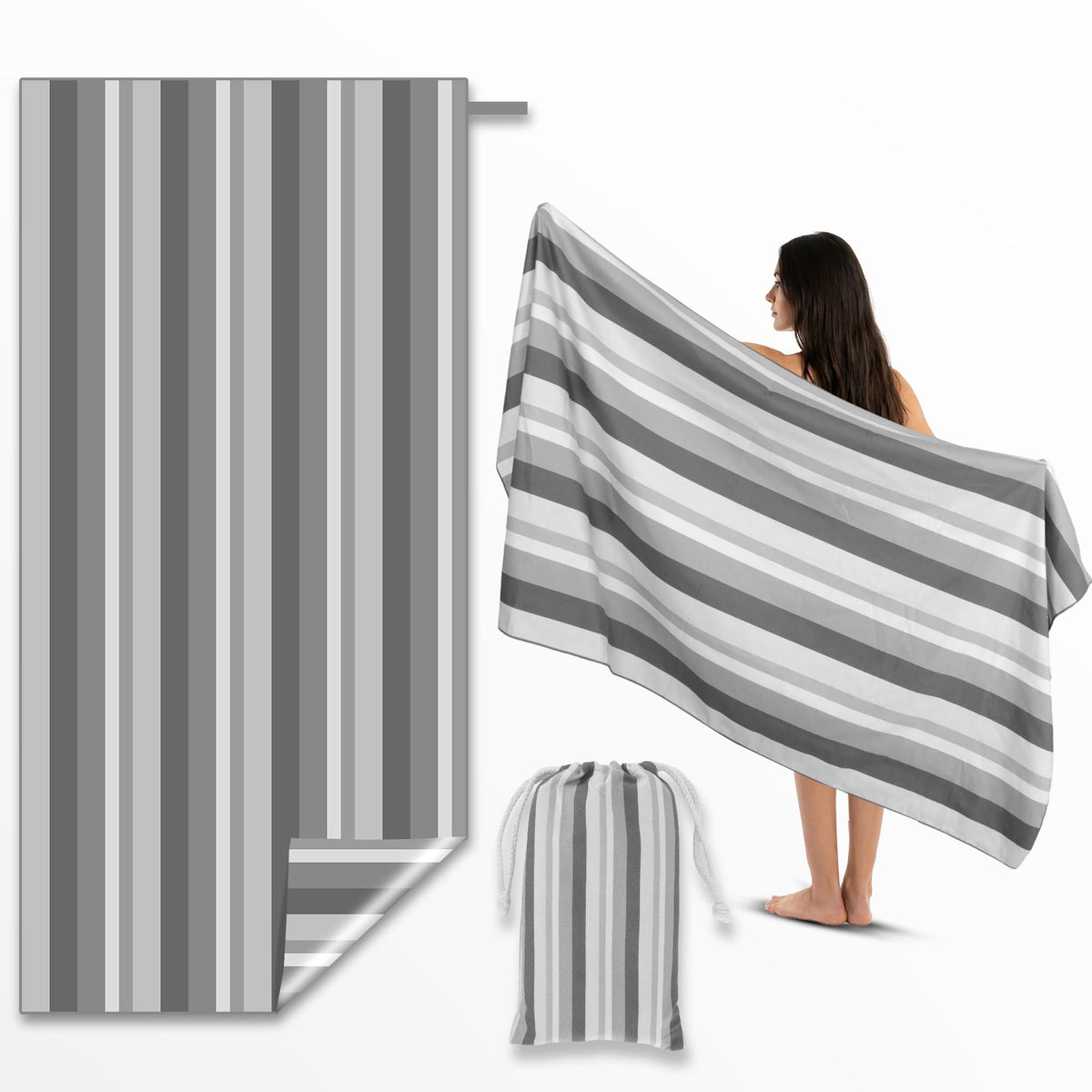 Anavasi Microfibre Beach Towels for Adults, 1 Pack 180 x 90cm 100% Recycled