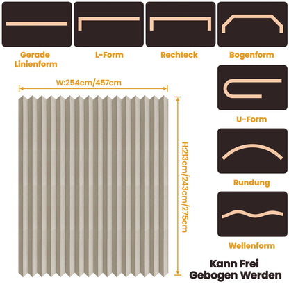 JILRON Divider Curtain, Room Divider, Ceiling Panel Mounted - 100% Full Protection, Clean Look for Room Separation in Bedroom, Storage Room