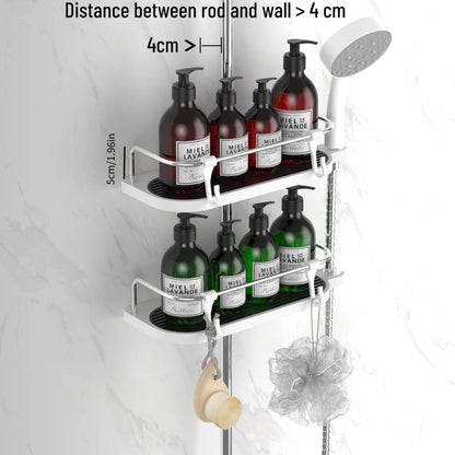 Hawsam 2PCS Shower Caddy No Drill for Shower Rail,Adjustable 18-25mm Rail