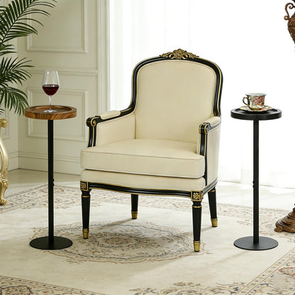Simcat Small Round Side Table, Drink Table for Small Spaces and Modern Decor (2, Walnut)