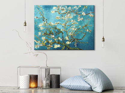 Wieco Art Almond Blossom Canvas Print Wall Art by Van Gogh Blue Flowers on Canvas Art for Living Room Bedroom Home Decor Office Decorations