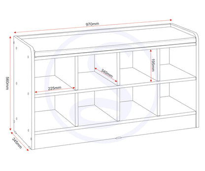 Seconique Portland Shoe Bench in White/Steel Fabric