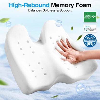 Ophy Memory Foam Seat Cushion, Premium U-Shaped Chair Cushion for Office Chair, Gaming Chair, Car Seat