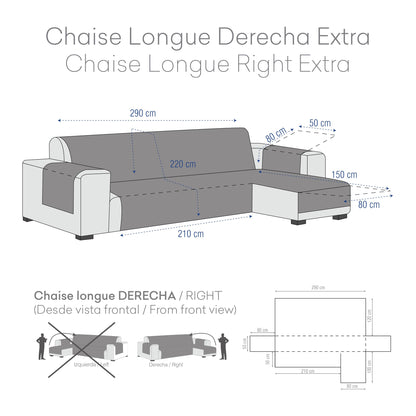 Eysa Valkiria Chaise Longue 290 cm Right Front View Colour 06