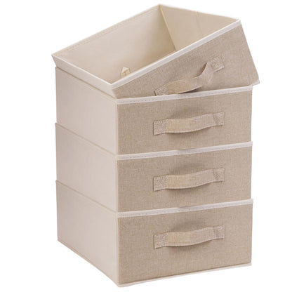 4 Pack Wardrobe Storage Organiser Box for Clothes Shelves Foldable Fabric