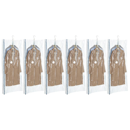 TAILI Hanging Vacuum Storage Bags for Clothes, 6 Packs Long 135x70x20x20cm, Vacuum Storage Bags for Suits, Coats, Jackets or Dresses, Save 80% Space