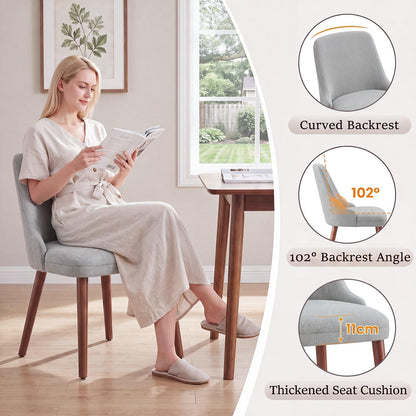 Dining Chairs Set of 2, Upholstered Dining Room Chairs with Ergonomic High Back, Thick Padded Seat, Skin-Friendly Fabric