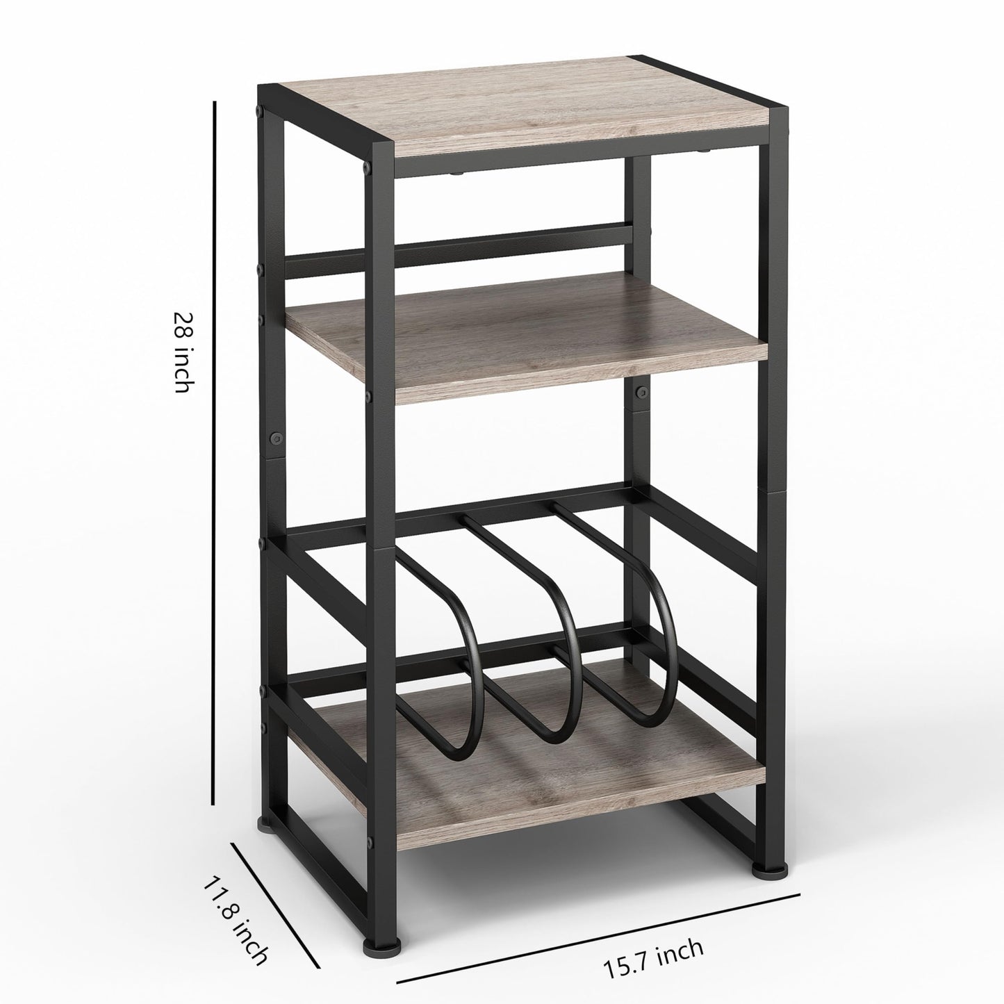 ZEXVIDA Vinyl Record Player Stand, 3-Tier End Table with Vinyl Record Storage, Record Player Table Holder Cabinet Up to 120 Albums for Living Room