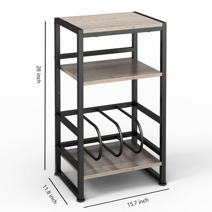 ZEXVIDA Vinyl Record Player Stand, 3-Tier End Table with Vinyl Record Storage, Record Player Table Holder Cabinet Up to 120 Albums for Living Room