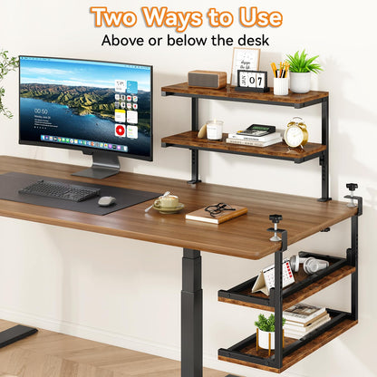 IBUYKE Clamp on Desk Shelf, 22.8” Large Desk Extender Shelves TMZ010H