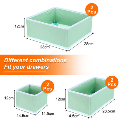 sourcing map 1 Set Foldable Cloth Storage Box, 6 Slots Fabric Socks Underwear Drawer Dividers Organizers Baskets Bins for Clothes Socks Scarves Ties