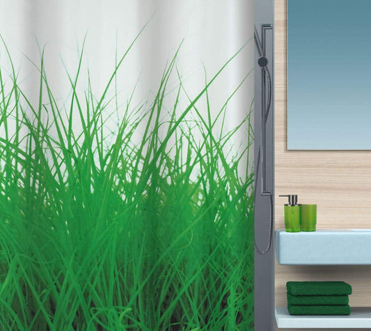 Spirella Polyester Shower Curtain, Grass Green