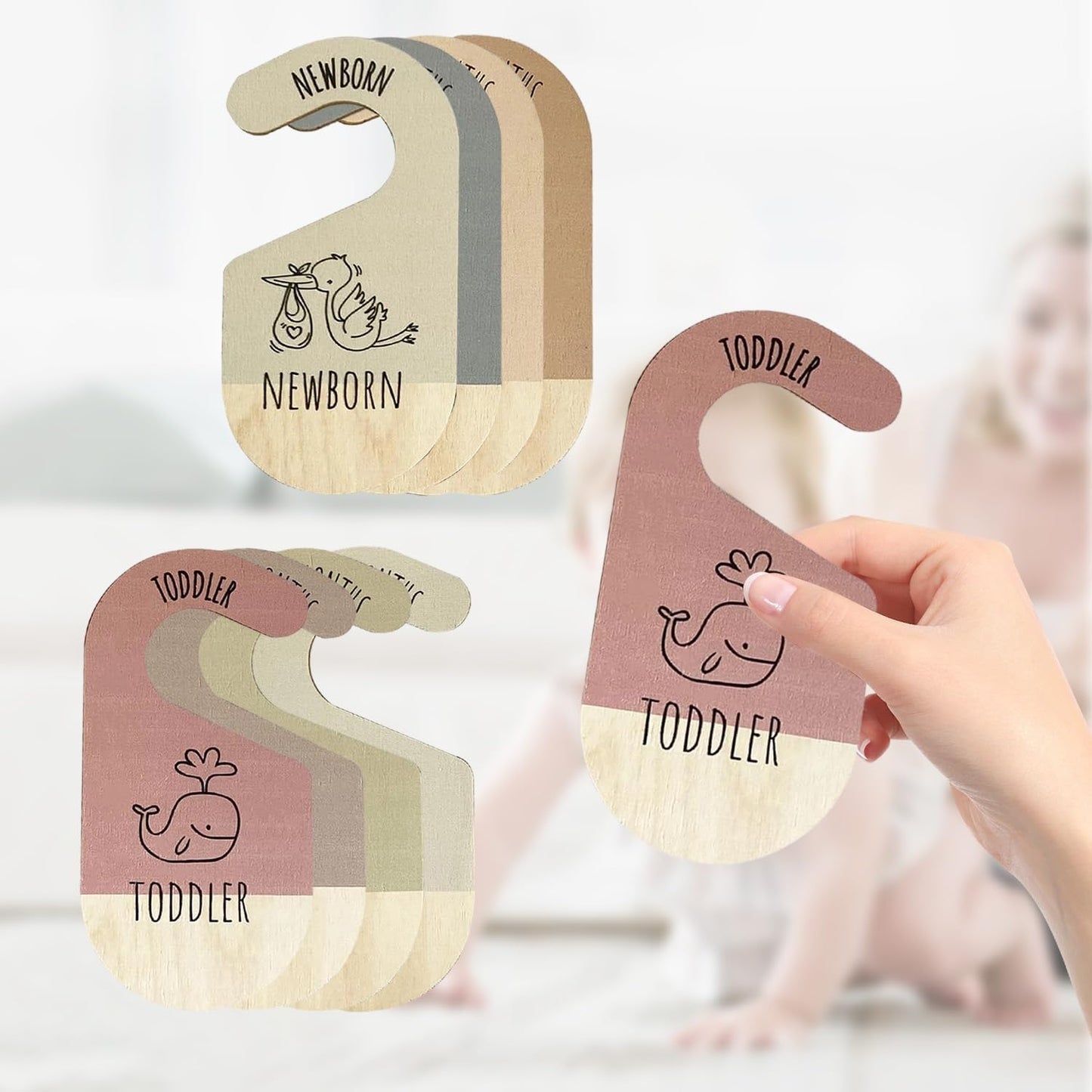 Baby Wardrobe Dividers – 8Pcs Baby Clothes Dividers,Wardrobe Age Dividers Baby, Wood Safe Wardrobe Separators
