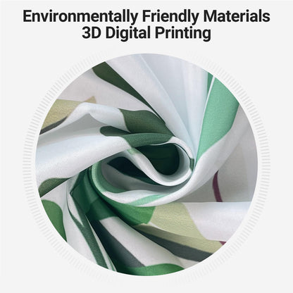 Lerores Shower Curtain, 240 x 180 cm, Green Leaves, Weighted Hem, Anti-Mould Textile, Water-Repellent