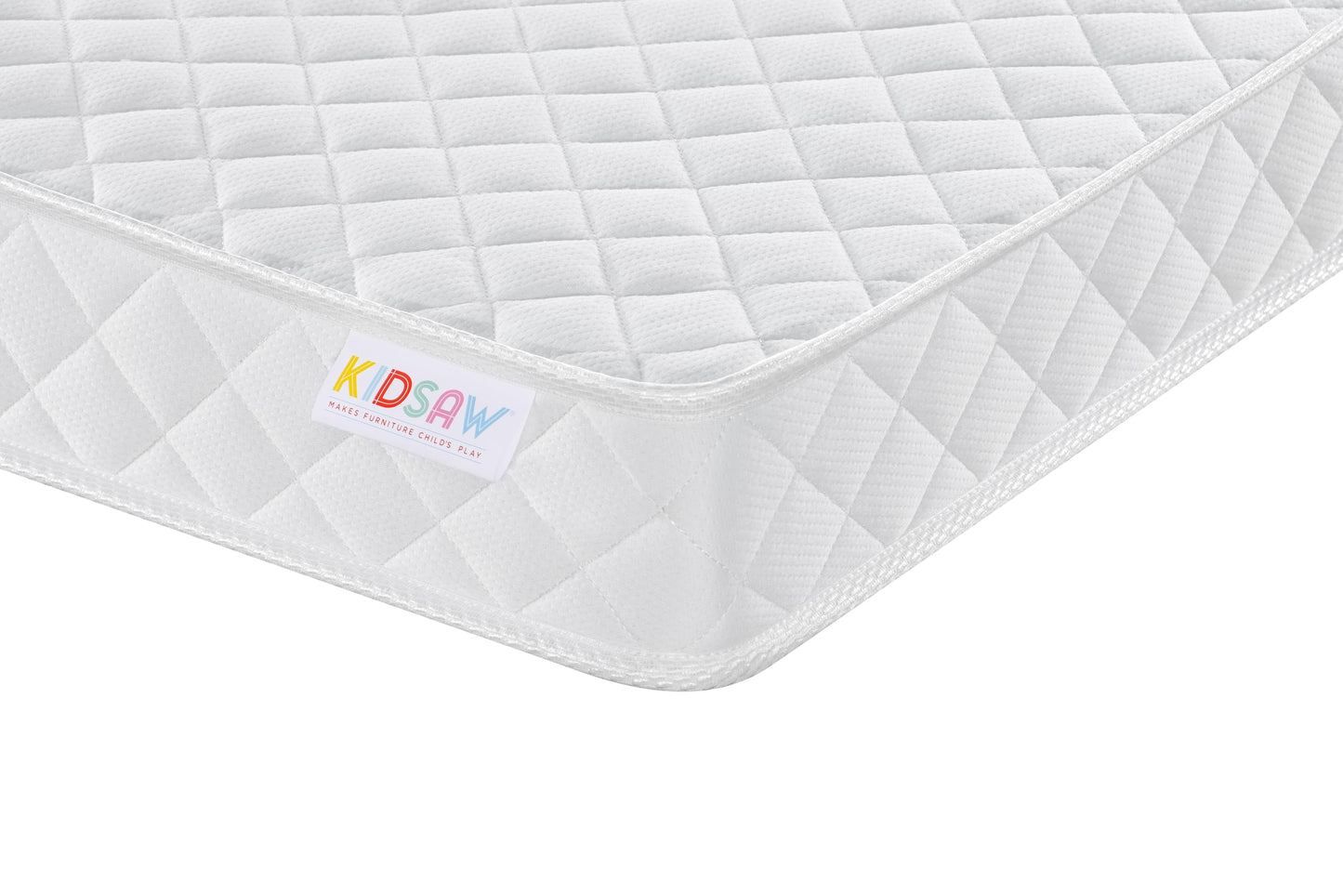 Kidsaw, Medium Firmness, Sprung Toddler Cotbed Mattress, White, 140 x 70
