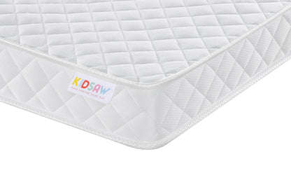 Kidsaw, Medium Firmness, Sprung Toddler Cotbed Mattress, White, 140 x 70