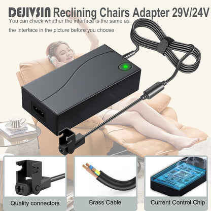 DeJivsin Power Recliner Transformer, Reclining Chairs Adapter 29V 2A AC/DC Power Supply for Lift Chair