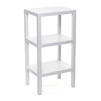Tatay Lombok Shelf, 3 Shelves, Polypropylene, BPA Free, Wood effect, Non-Slip Bumpers, Max 10KG by Shelf, Easy Assembly, Measure 38x29x73.5 cm. White