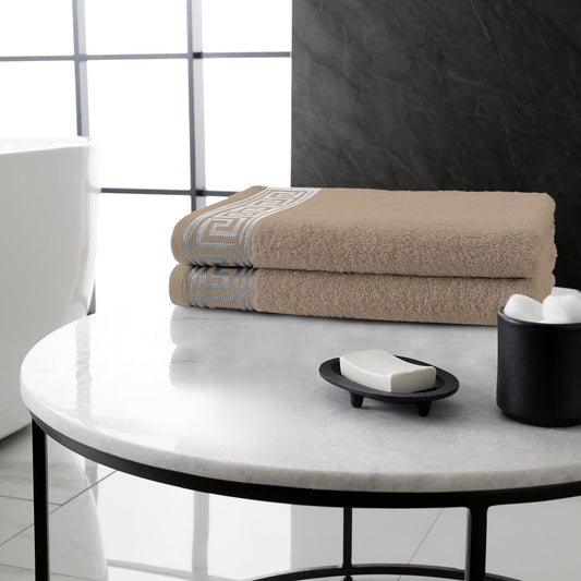GC GAVENO CAVAILIA Greek Bath Sheet Towel Set - 2 Piece Egyptian Cotton Towels - Quick Dry Large Bath Towel (80 x 140 cm) - 500 GSM Towel For Bathroom