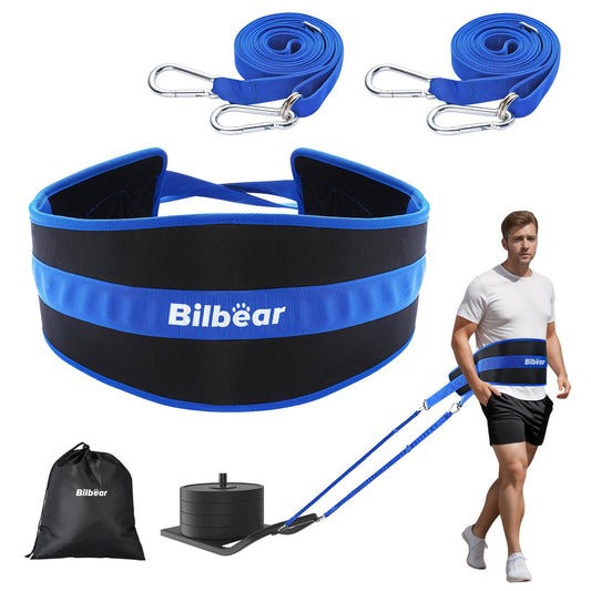 Bilbear Sled Pulling Belt,Adjustable Sled Training Waist Belt,Belt for Pulling,Weight Sled Pull Belt for Tire Pulling,Squat,Leg Muscles Strength
