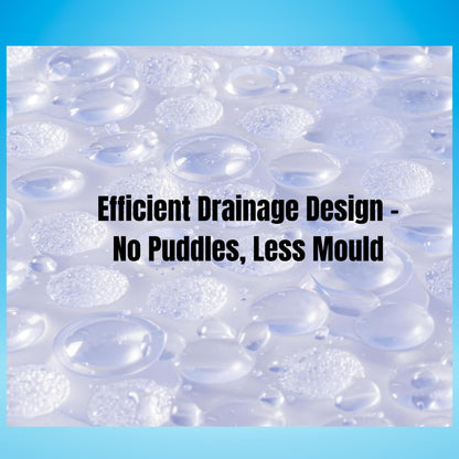 Non Slip Bath Mat 68x38.5cm with Drain Hair Catcher for Bathroom