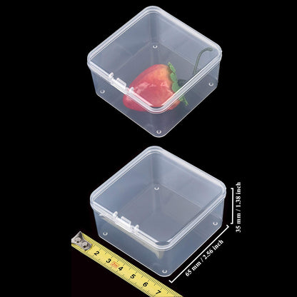 Goodma 18 Pieces Square Empty Mini Clear Plastic Storage Box, 65x65x35mm