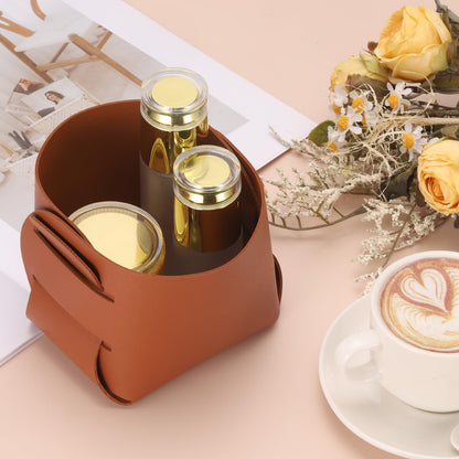 sourcing map Valet Tray Organizer, PU Leather Desktop Storage Organizer Box Tray Entryway Table Bedside Nightstand Catchall Vanity Tray for Jewelry