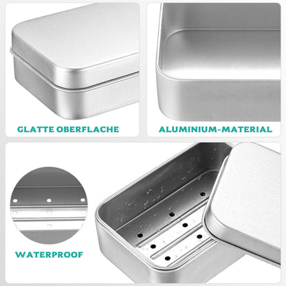 Tenbrachian 2 Pcs Travel Soap Cases, 150 ML Aluminum Soap Box, Soap Travel Case, Metal Soap Box, Soap Container, Leakproof Soap Dish Holder