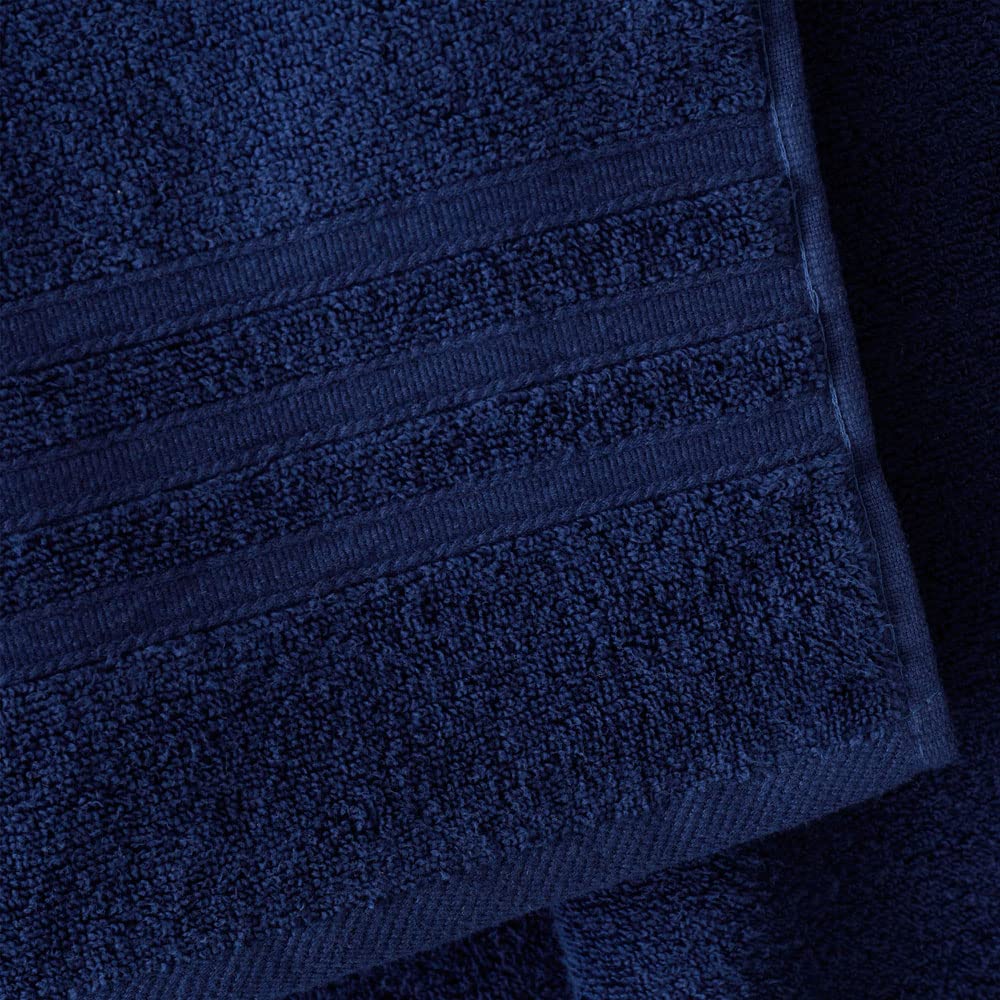 Catherine Lansfield Zero Twist Cotton 50x85cm Hand Towel Navy Blue