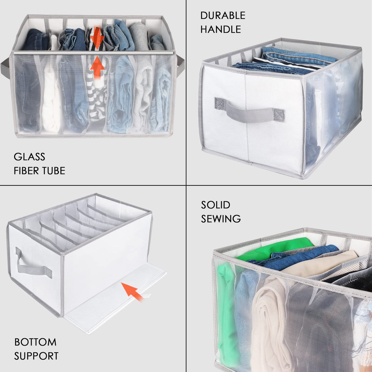 Univivi Extra Large Clothes Storage Organiser,7Grids,2 pack
