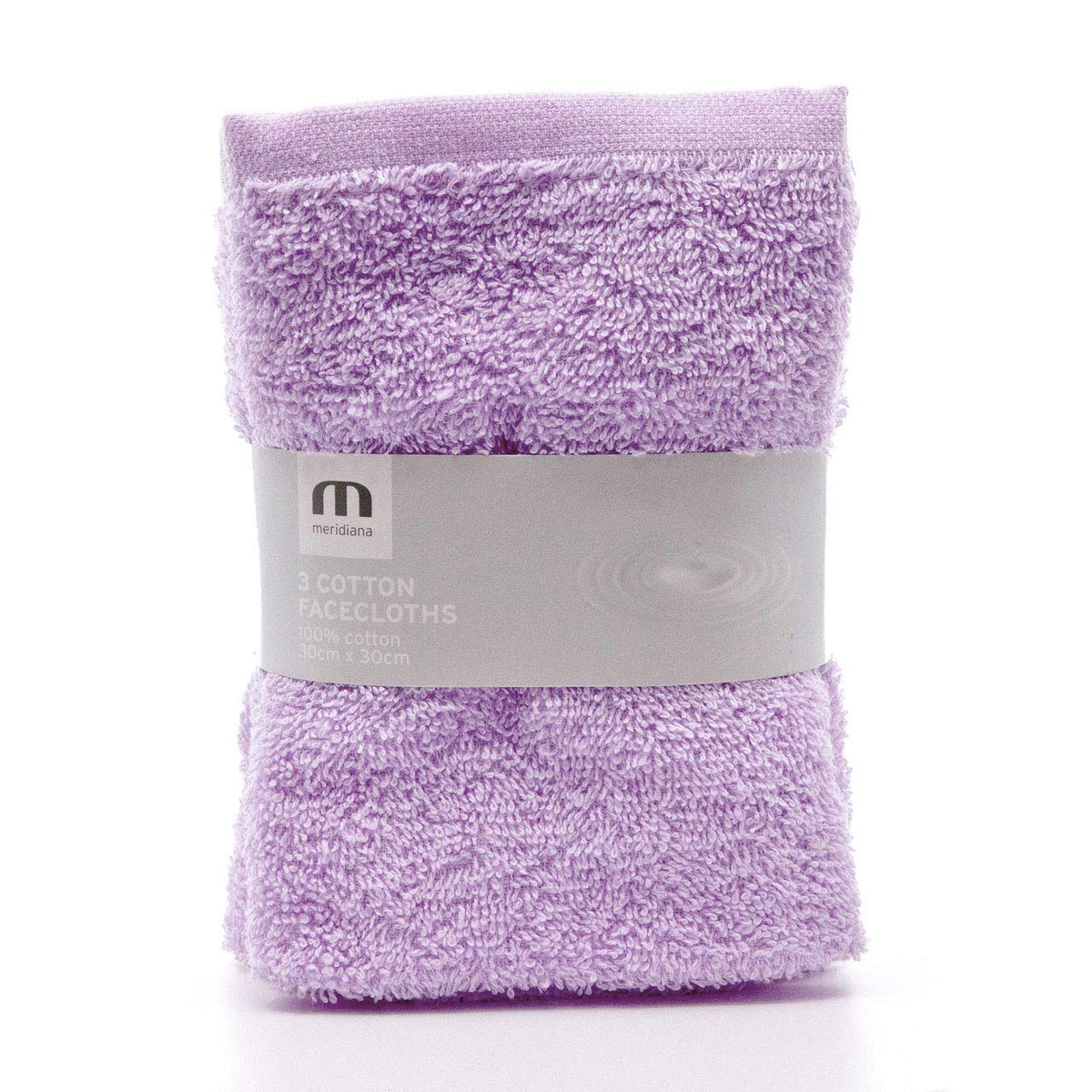 Meridiana Super Soft 100% Cotton Family Washcloths, Lavender, 3 Pack
