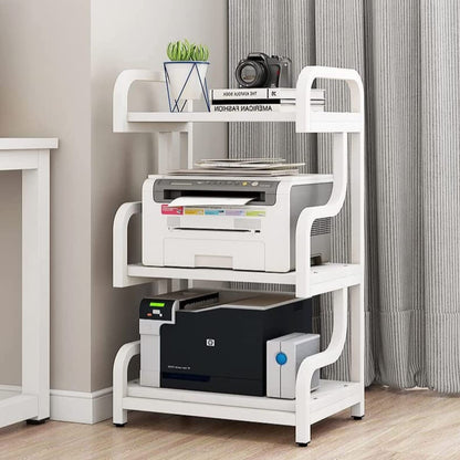PUNCIA 3-Tier Printer Stand with Storage Movable Printer Table on Wheels