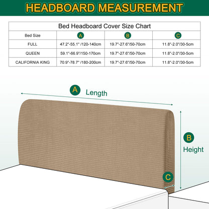 Bed Headboard Cover Dustproof Protector Jacquard Furniture Cover for 1.7-1.9m, Brown