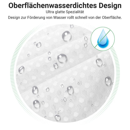 Lerores Shower Curtain, 180 x 200 cm, Waffle White, Weighted Hem, Anti-Mould Textile, Water-Repellent