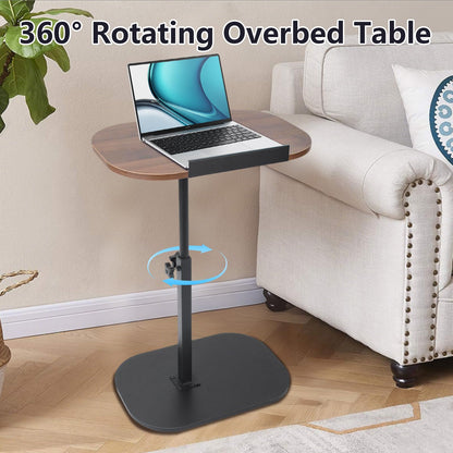 YYW Side Table TV Tray, Height Adjustable 360° Swivel C Shaped End Table