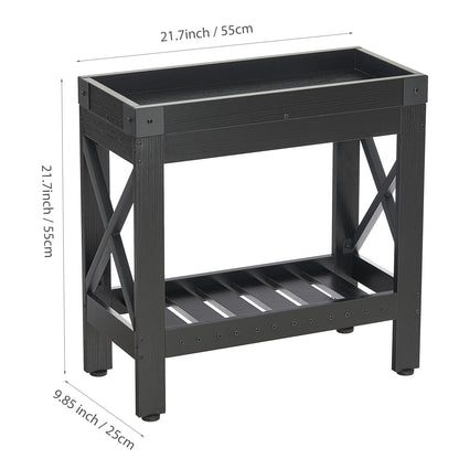 ZEXVIDA Narrow Side Table, End Table,Sofa Side Table, End Table Nightstand for Bedroom, Living Room, Small Spaces (Black)