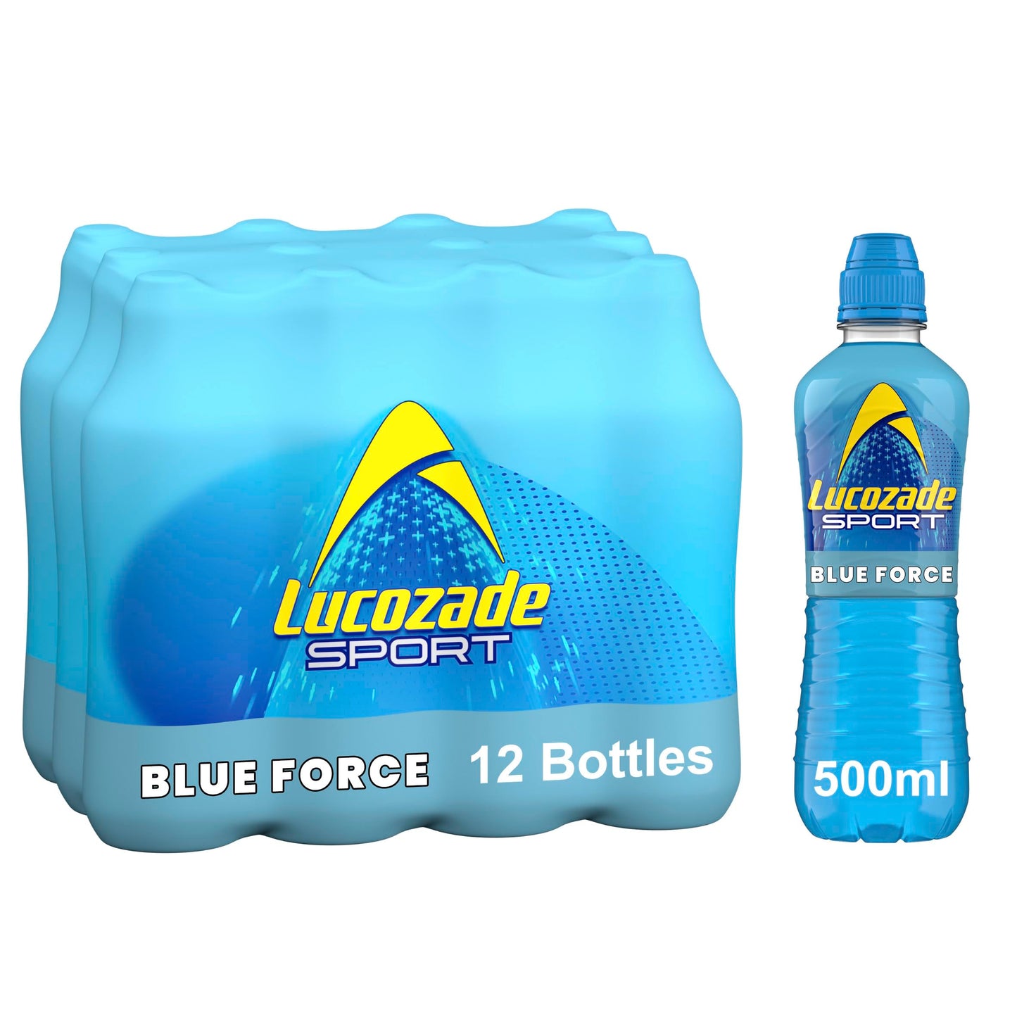 Lucozade Sport Body Fuel - Blue Force 12x500ml Isotonic sports drink, with Electrolytes and Vitamin B3 Still | Bursting with Flavour