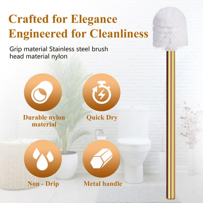 Gold Toilet Brush Replacement Brushes Only, Bring 3 ø 7.5 Cm White Toilet Brush Replacement Head Screw On, Toilet Cleaner Brush