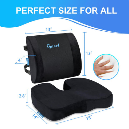 QUTOOL Seat Cushion and Lumbar Support Pillow for Office Desk Chair Back Support Chair Cushion Seat Cushion & Back Pillow for Sitting lumbar support
