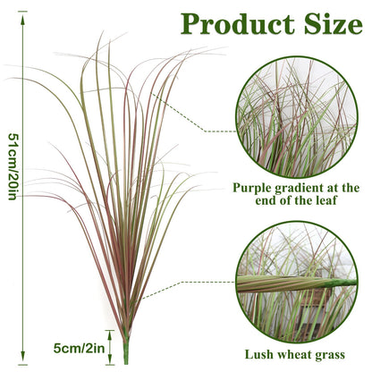 Betylifoy Outdoor Artificial Plants 28PCS Faux Plants Shrubs Fake Plant Artificial Wheat Grass Plant Artificial Greenery Stems for Indoor Outdoor