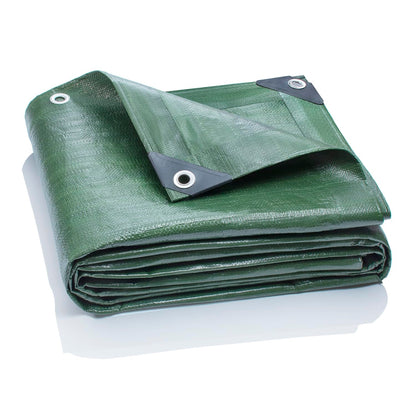 GardenMate 5m x 6m 120g/m? Green Tarpaulin - Waterproof, UV-Protected, Tear-Resistant